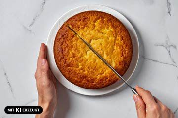 Makler-Provision aufteilen Ein Kuchen wird geteilt.
