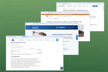 Browserfenster mit Muster-Maklervertrgen