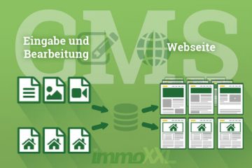 Infografik Funktionsweise Immobilien CMS