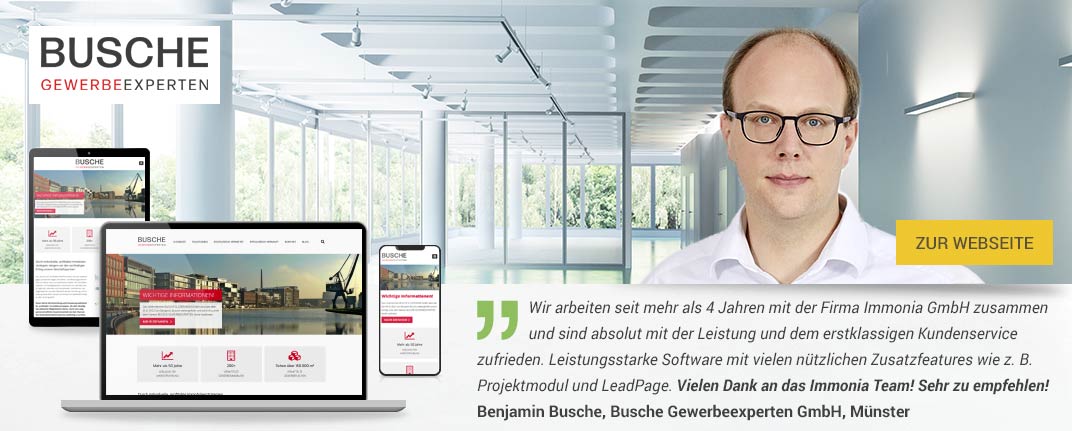 Immobilienmakler-Website von Busche in Münster